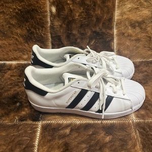 Adidas Superstar size 7 kids or 8.5 women